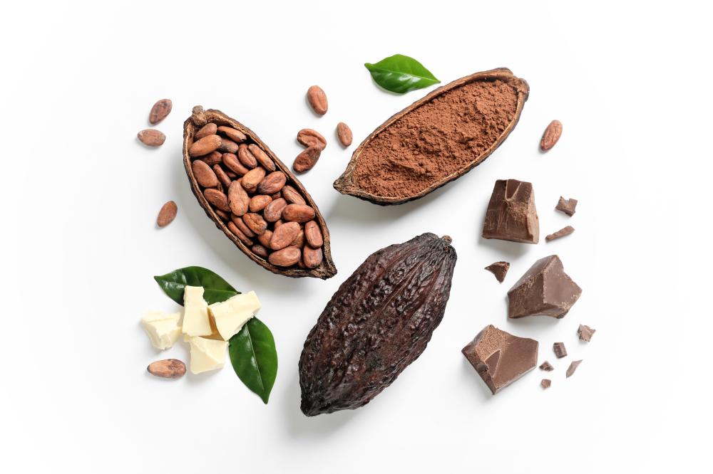 Foto van verschillende cacao producten